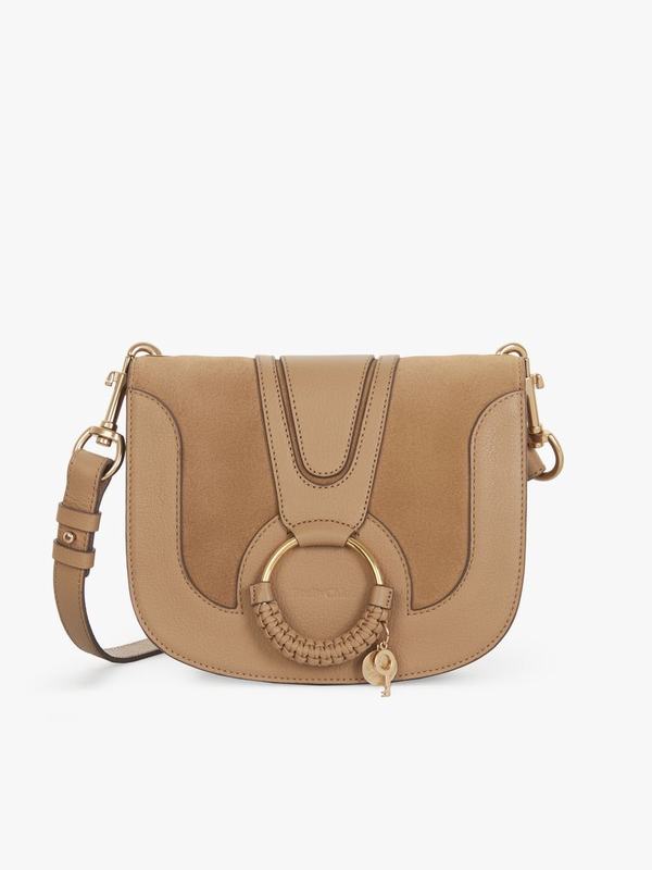 Chloé Bandolera Mujer Hana Marrones Suede Cowhide RXHK86125